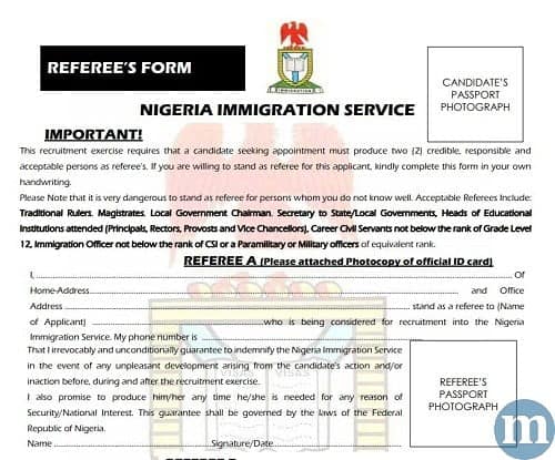 Nigeria Immigration Service Guarantor Form Download PDF