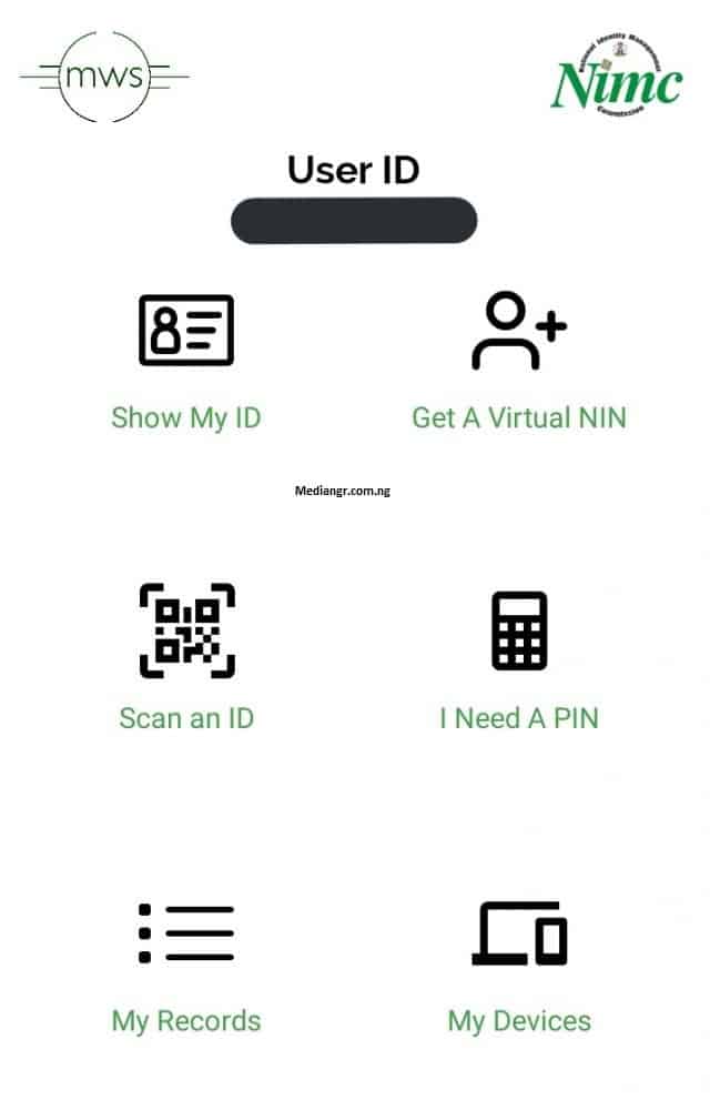 NIMC Mobile App Dashboard