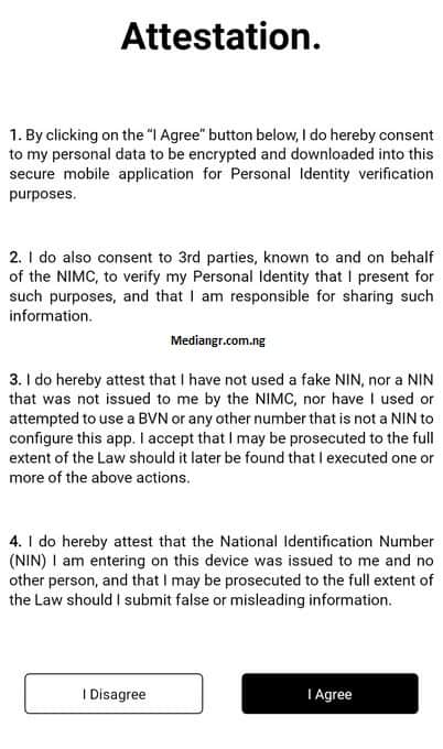 NIMC Mobile App Identity Verification Attestation