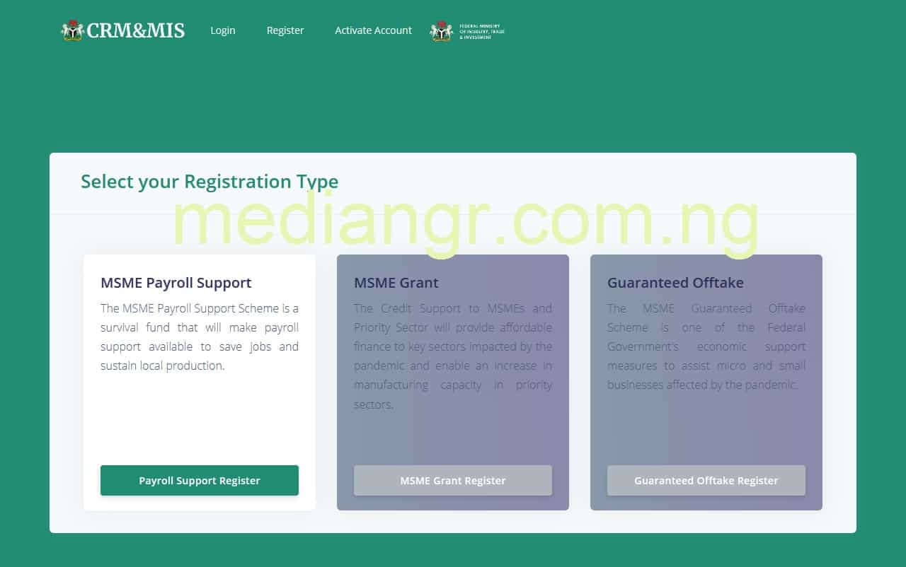 www.survivalfundapplication.com – FG MSME CRM & MIS Platform Login