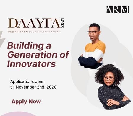 Deji Alli ARM Young Talent Award 2026 for Young Nigerians