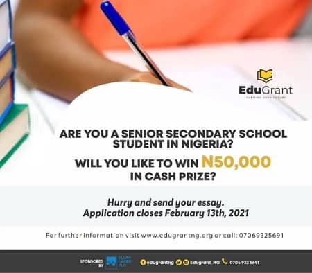 Edugrant Essay Competition for Senior Secondary School Students