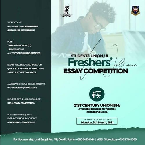 UI Students Union Freshers Essay Competition