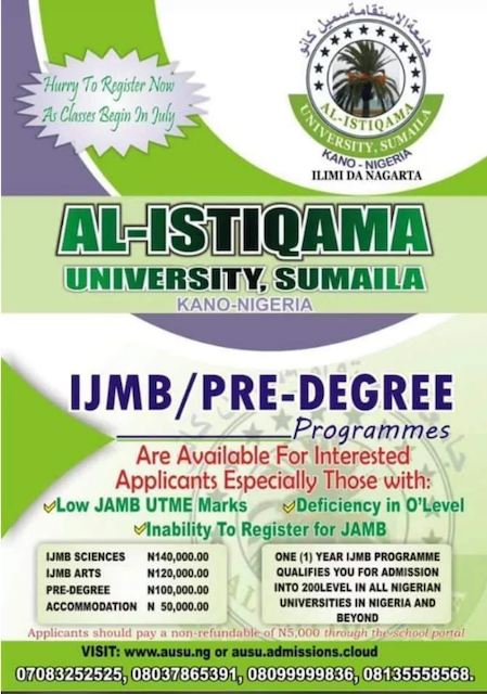 AUSU IJMB Pre Degree Admission Form 2020 2021