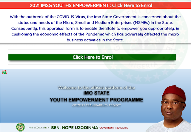 Imo State Youth Empowerment Programme 2021