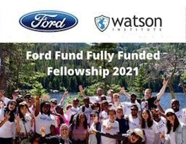 Watson Institute/Ford Fund Fellowship 2026 for Social Entrepreneurs