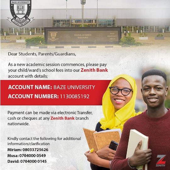 Baze University School Fees for 2021 2022 Session Baze University School Fees for 2021 2022 Session