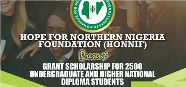 Hope for Northern Nigeria Foundation HONNIF Scholarship 2021 2022 for Undergraduate HND Students