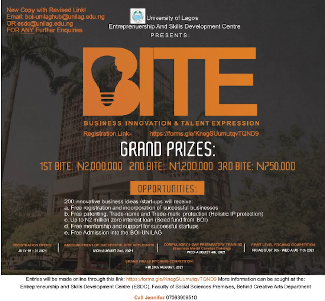 UNILAG ESDC 2026 Business Innovation & Talent Expression (BITE)