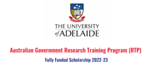 University of Adelaide Australian Government Research Training Program Scholarships RTPS 2021 2022