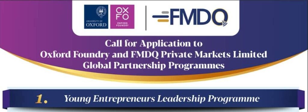 Oxford FoundryFMDQ Young Entrepreneurs Leadership Program