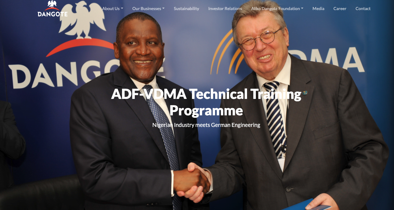 Aliko Dangote Foundation VDMA Technical Training Programme