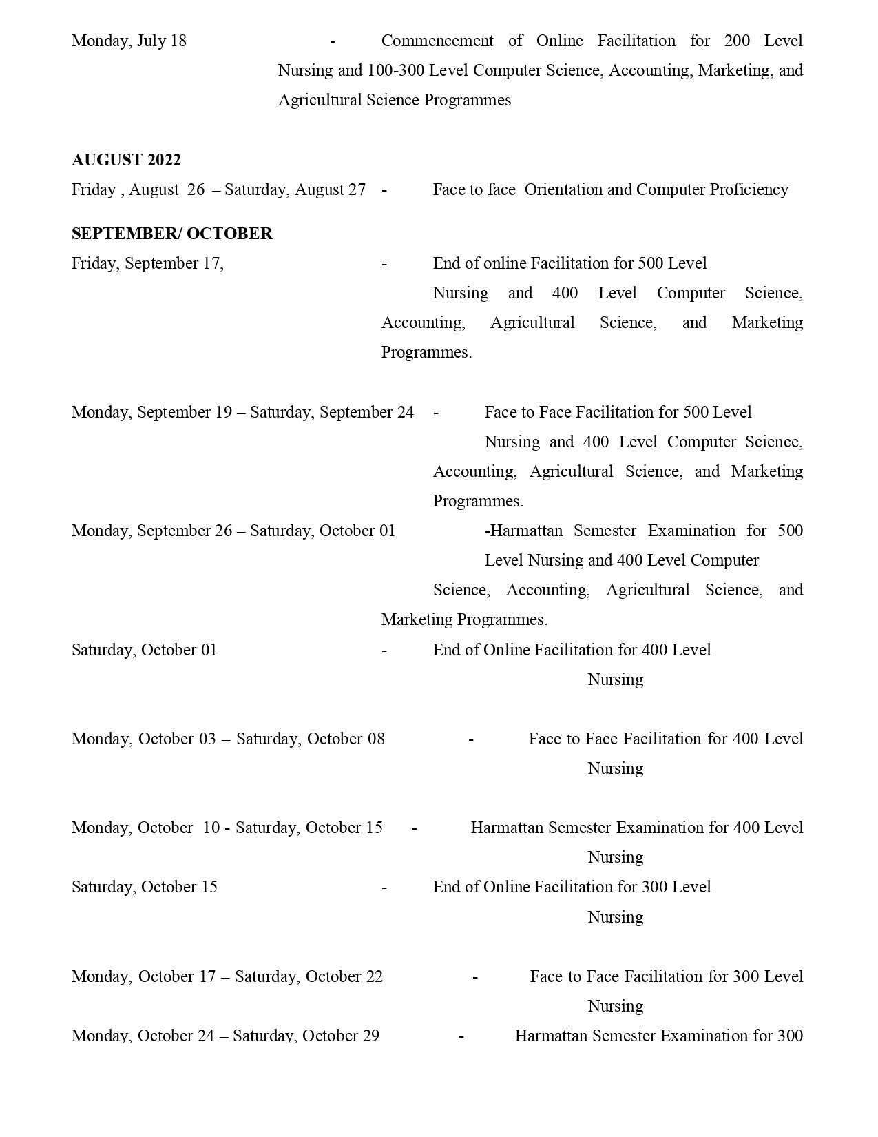 LAUTECH ODL Academic Calendar 2 LAUTECH ODL Academic Calendar 2