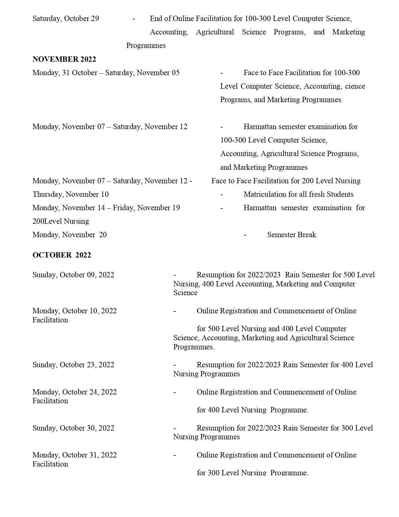 LAUTECH ODL Academic Calendar 3 LAUTECH ODL Academic Calendar 3