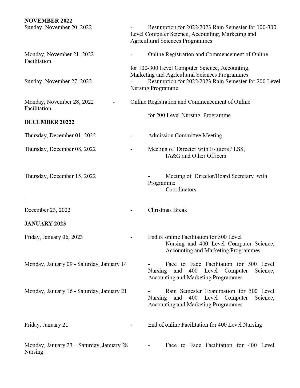 LAUTECH ODL Academic Calendar 4 LAUTECH ODL Academic Calendar 4