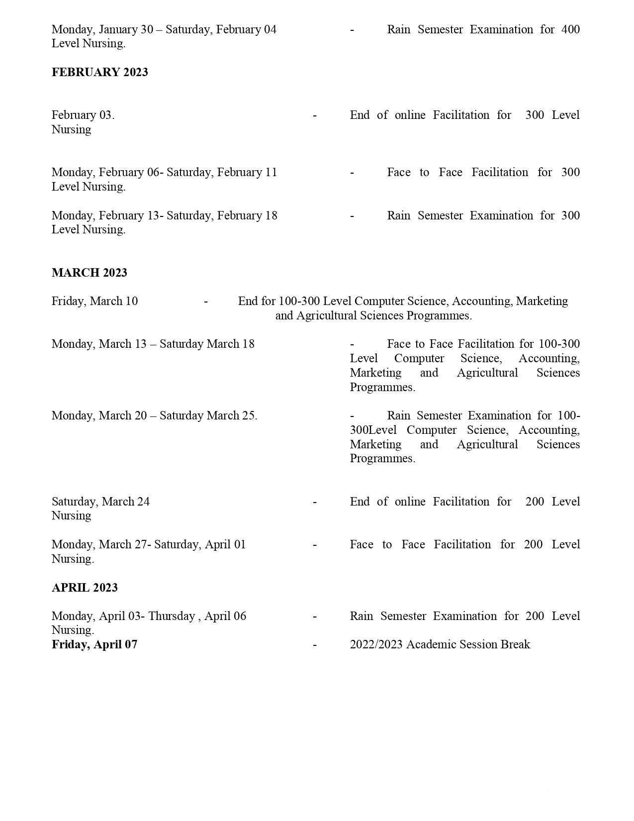 LAUTECH ODL Academic Calendar 5 LAUTECH ODL Academic Calendar 5
