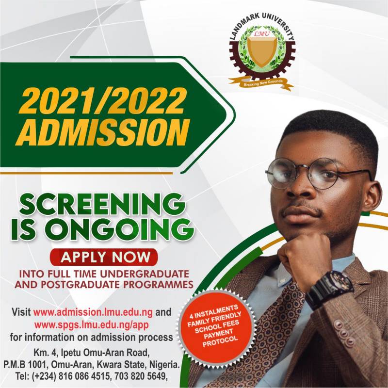 Landmark University Admission in Progress Landmark University Admission in Progress
