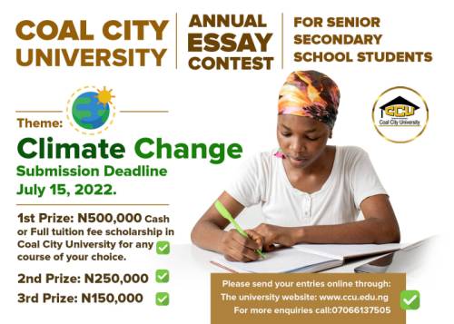 CCU Essay Competition 2022 Sponsored by Coal City University CCU Open to Students from Secondary Schools