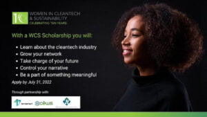Women in Cleantech and Sustainability Scholarship 2022