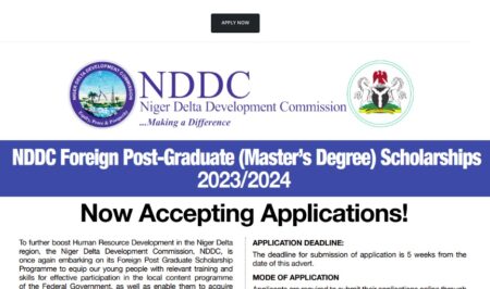 Nddc Scholarship 2023/2024 For Foreign Postgraduate Studies