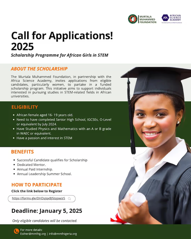 Murtala Muhammed Foundation Stem Scholarship