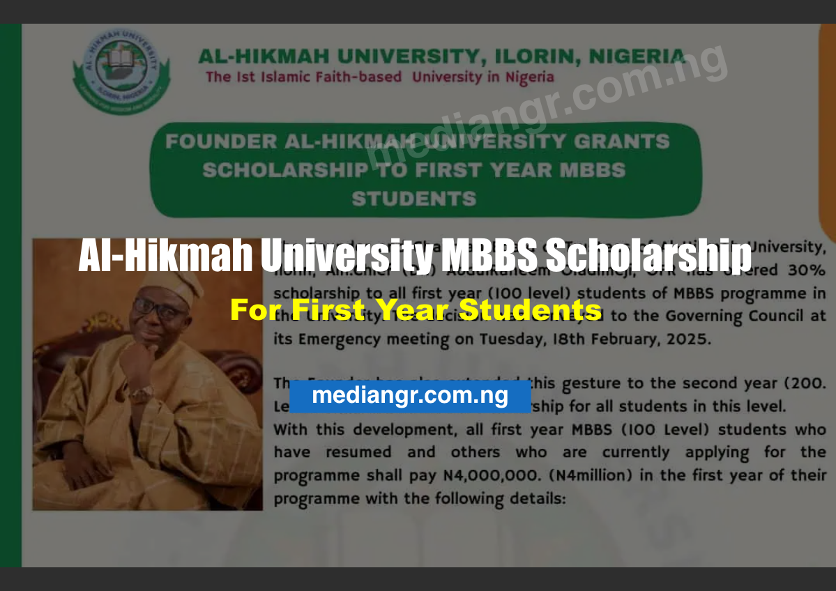 Al-hikmah University Mbbs Scholarship For First-year Students