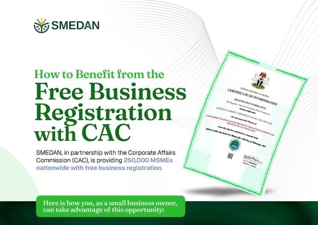 SMEDAN Free CAC Business Registration 2026 (250,000 Slots)